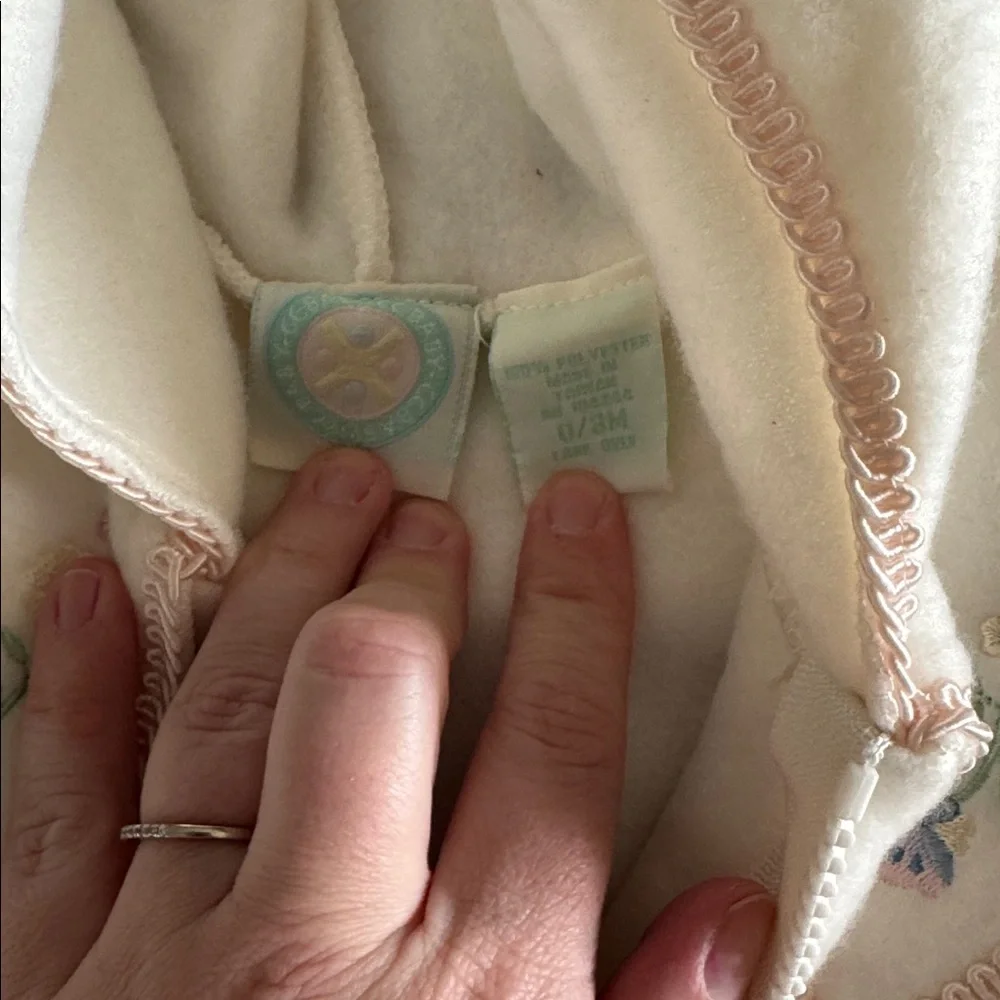 Vintage CC Baby Floral Embroidered Baby Bunting Snowsuit 0-3 Months